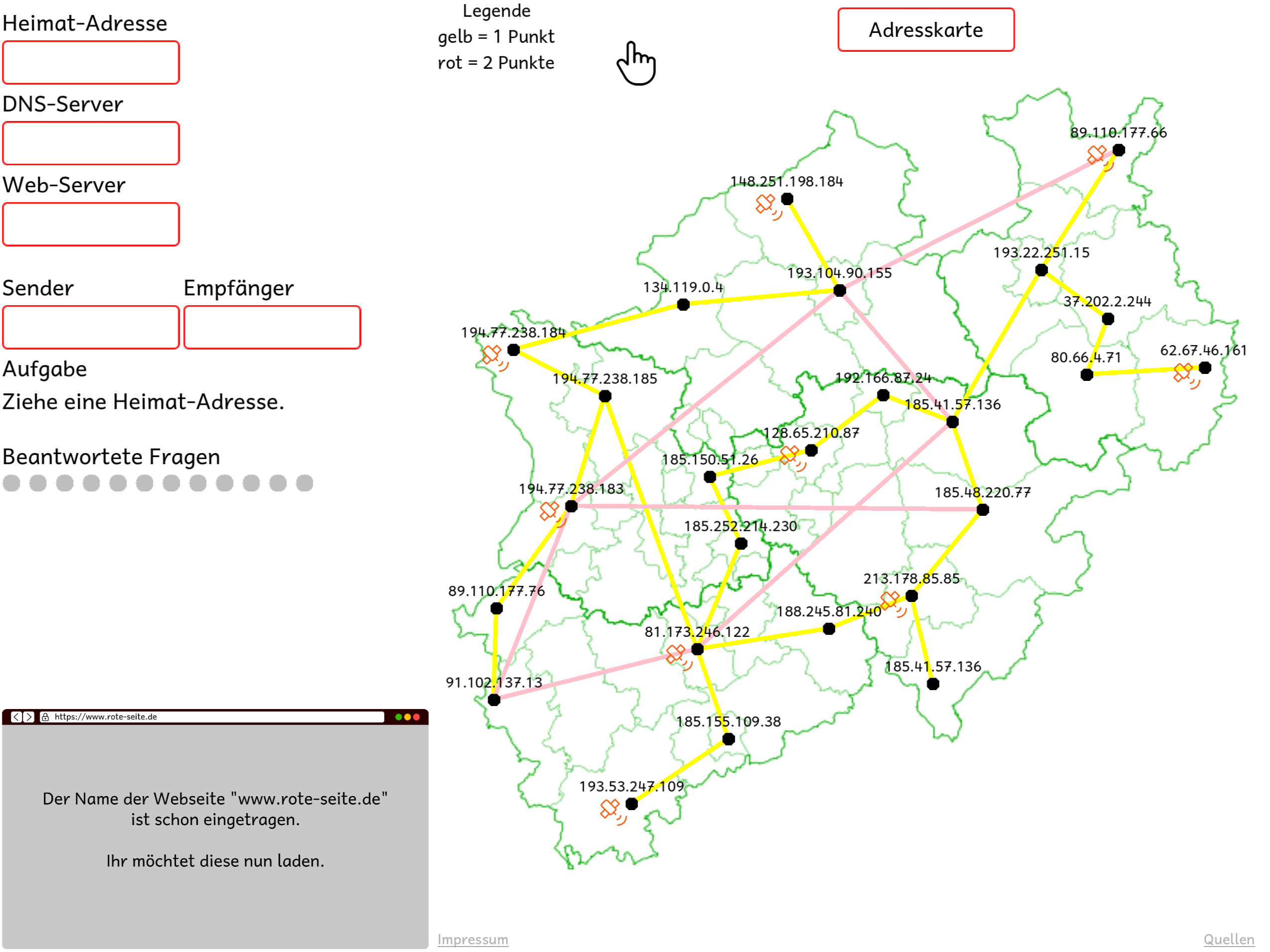 Screenshot Internetspiel